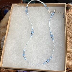 Elegant Blue Beaded Necklace